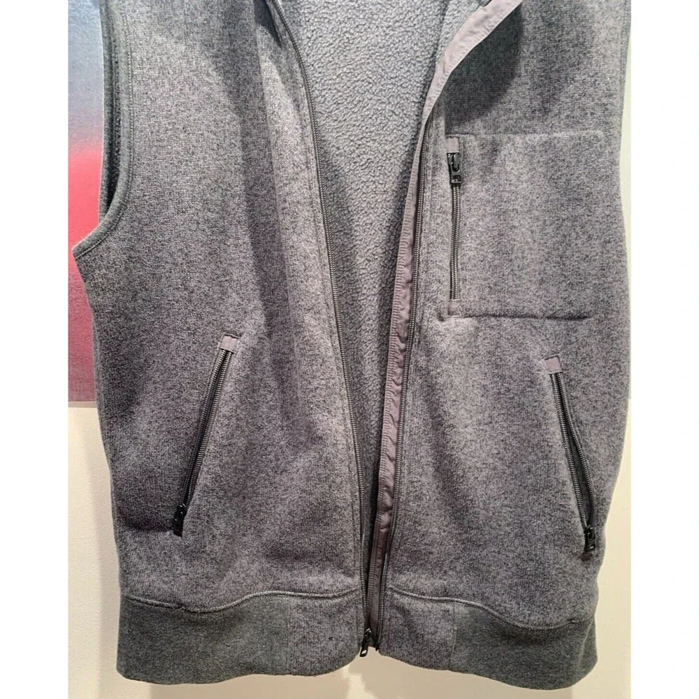 Vest Full Zip Pockets Summit Grey Fleece J.Crew Knit Wear Mens MED  VGUC